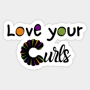 Love your curls - Black Sticker